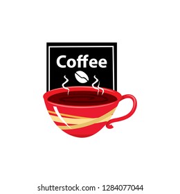 Coffee shop logo design template. Retro coffee emblem. Vector art.