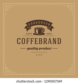 Coffee shop logo design template vector illustration. Cup silhouette, good for cafeteria signage and cafe badge. Retro typography emblem.