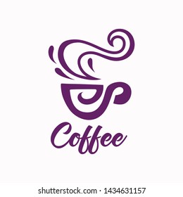 Coffee shop logo design template. Retro coffee emblem. Vector art