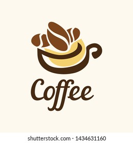 Coffee shop logo design template. Retro coffee emblem. Vector art