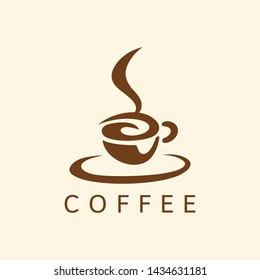 Coffee shop logo design template. Retro coffee emblem. Vector art