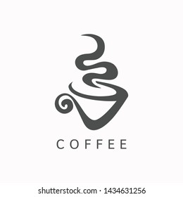Coffee shop logo design template. Retro coffee emblem. Vector art