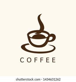Coffee shop logo design template. Retro coffee emblem. Vector art