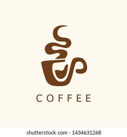 Coffee shop logo design template. Retro coffee emblem. Vector art
