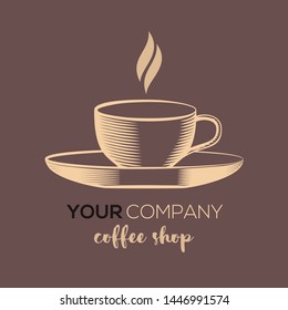 Coffee shop logo design template. Vector illustration