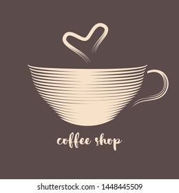 Coffee shop logo design template. Vector illustration