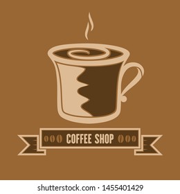 Coffee shop logo design template. Vector illustration