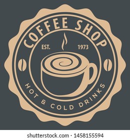 Coffee shop logo design template. Vector illustration