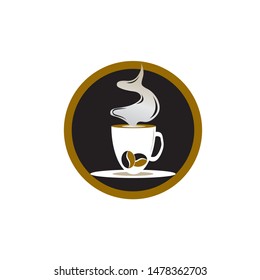 Coffee shop logo design template. Retro coffee emblem. Vector art.
