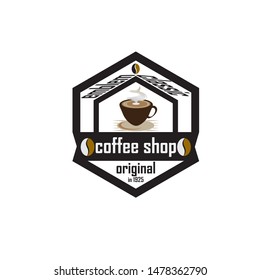 Coffee shop logo design template. Retro coffee emblem. Vector art.
