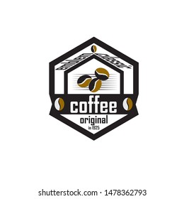 Coffee shop logo design template. Retro coffee emblem. Vector art.
