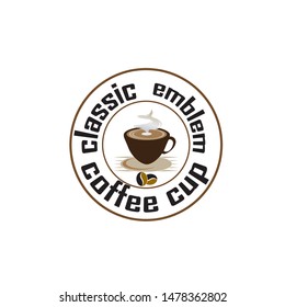Coffee shop logo design template. Retro coffee emblem. Vector art.
