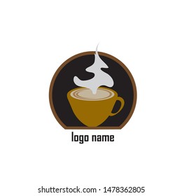 Coffee shop logo design template. Retro coffee emblem. Vector art.
