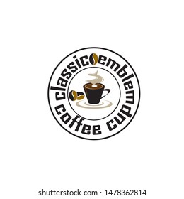 Coffee shop logo design template. Retro coffee emblem. Vector art.

