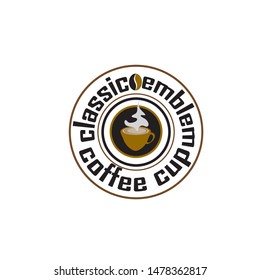 Coffee shop logo design template. Retro coffee emblem. Vector art.
