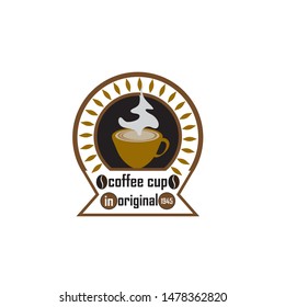 Coffee shop logo design template. Retro coffee emblem. Vector art.
