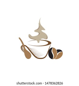 Coffee shop logo design template. Retro coffee emblem. Vector art.
