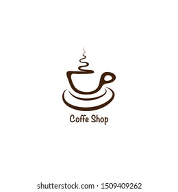 Coffee Shop Logo Design Template, Minimal Logo Concept, Simple Logo Illustration, Cup Vector Icon