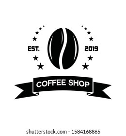 Coffee shop logo design template. Retro coffee emblem.