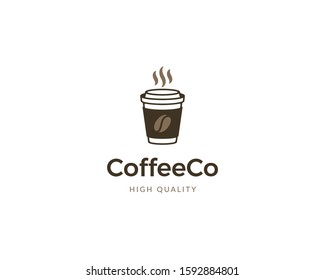 Coffee shop logo design template. Coffee house vector logotype