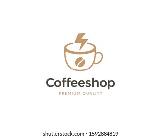 Coffee shop logo design template. Coffee house vector logotype