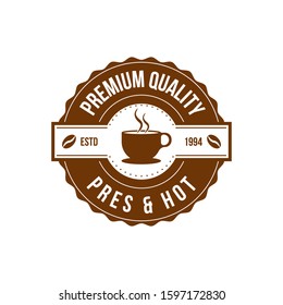 Coffee shop logo design template. Retro coffee emblem. Vector art.