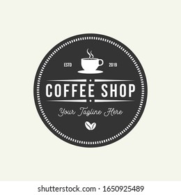 Plantilla de diseño del logo de la cafetería. Emblema de café retro. Vector