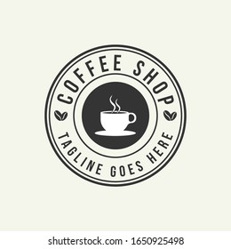 Coffee shop logo design template. Retro coffee emblem. Vector