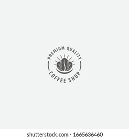 Coffee shop logo design template. Retro coffee emblem -Vector