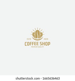 Coffee shop logo design template. Retro coffee emblem -Vector