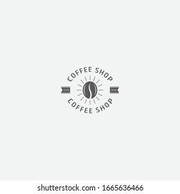 Coffee shop logo design template. Retro coffee emblem -Vector