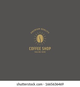 Coffee shop logo design template. Retro coffee emblem -Vector