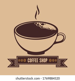 Coffee shop logo design template. Vector illustration	