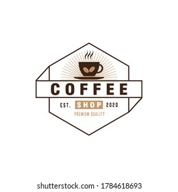 Coffee shop logo design template, vector illustration
