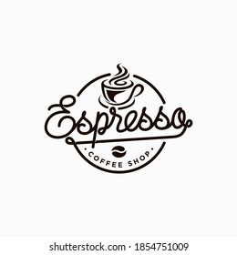 Coffee shop logo design template. Retro coffee emblem. Vector art. vector illustration.