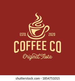 Coffee shop logo design template. Retro coffee emblem. Vector art. vector illustration.