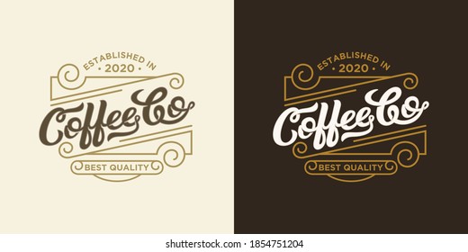 Coffee shop logo design template. Retro coffee emblem. Vector art. vector illustration.