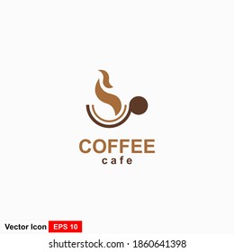 Coffee shop logo design template. Retro coffee emblem.