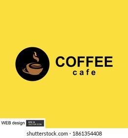 Coffee shop logo design template. Retro coffee emblem.