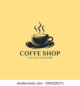 Coffee shop logo design template. Retro coffee emblem. Vector art.
