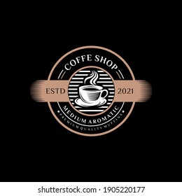 Coffee shop logo design template. Retro coffee emblem. Vector art.
