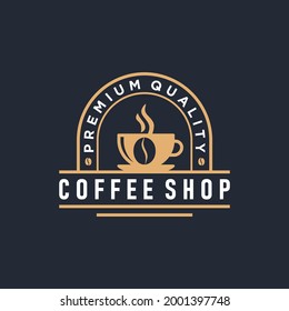 Coffee shop logo design template. vector coffee label badge
