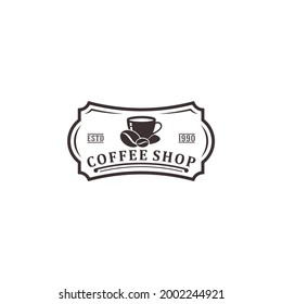 coffee shop logo design template in white background