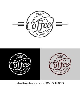 Coffee shop logo design template. Retro coffee emblem. Vector art.
