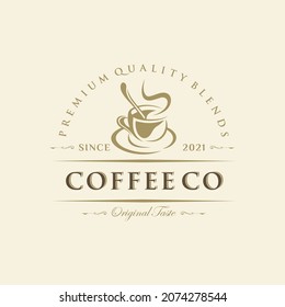 Coffee shop logo design template. Retro coffee emblem. Vector art. vector illustration.