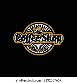 Coffee shop logo design template Retro coffee emblem Vector art vector illustration
