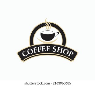 Coffee shop logo design template. Coffee vintage logo design.