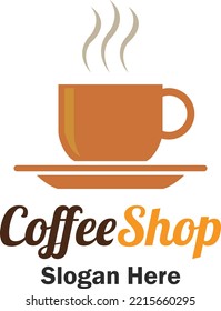 Coffee shop logo design template. Retro coffee emblem. Vector art.Coffee house hand drawn lettering composition and clipart element for logos