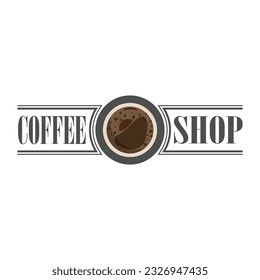 Coffee shop logo design template. Retro coffee emblem. Vector art.