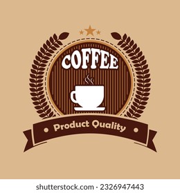 Coffee shop logo design template. Retro coffee emblem. Vector art.